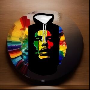 3D FACE Portrait Graffiti Long Sleeve Hoodie Pullover Shirt